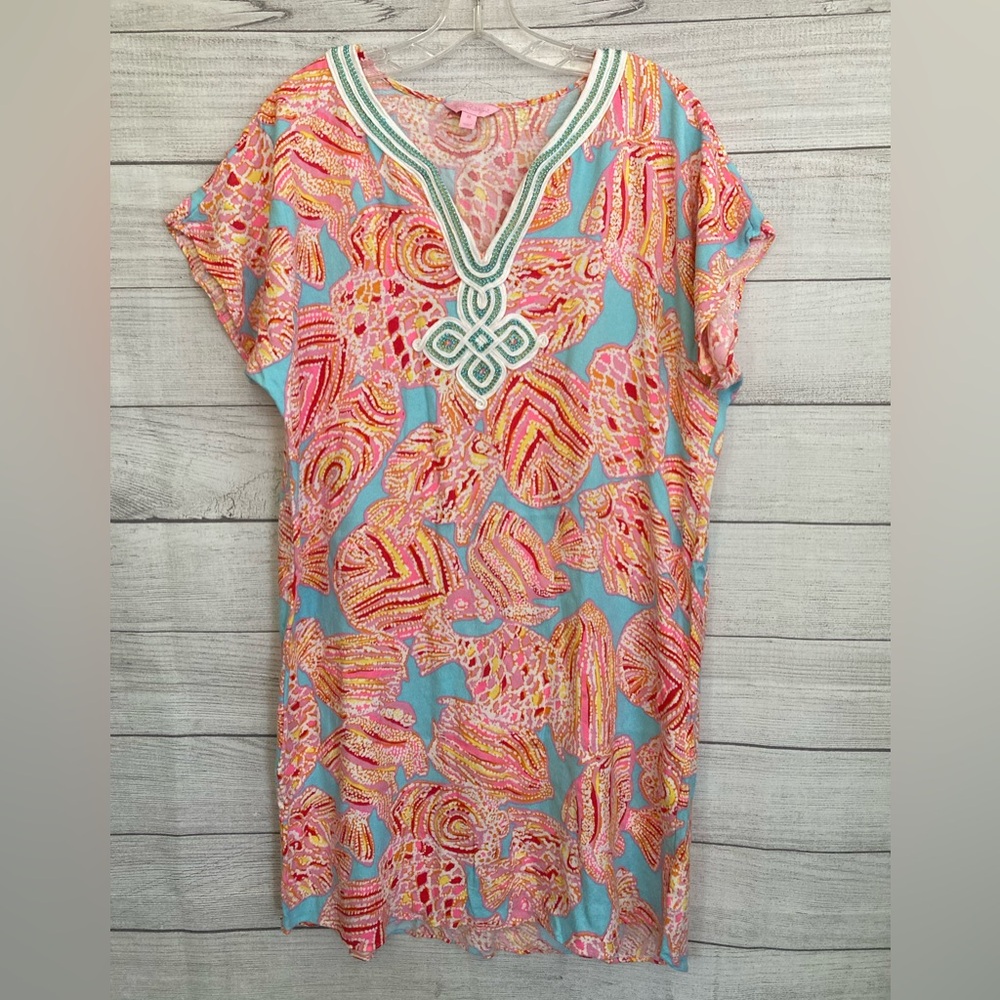 Lilly Pulitzer | Women’s Multi-Colored Fish Print T-Shirt Dress - Picture 5 of 8